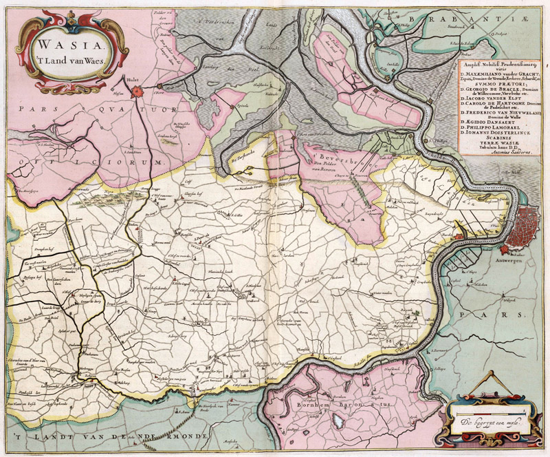 Land van Waes + Antwerpen 1664 Sanderus